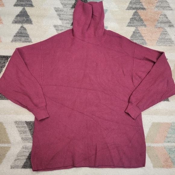 FREE PEOPLE Softly Structured Sweater Berry Size Small - Picture 2 of 8